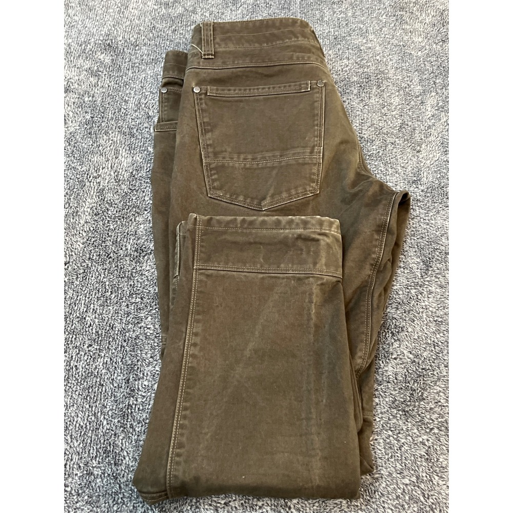 Kuhl Rydr Pants Mens 32x28 Brown Vintage Patina Dye Articulated Knee Canvas Work - Picture 14 of 15